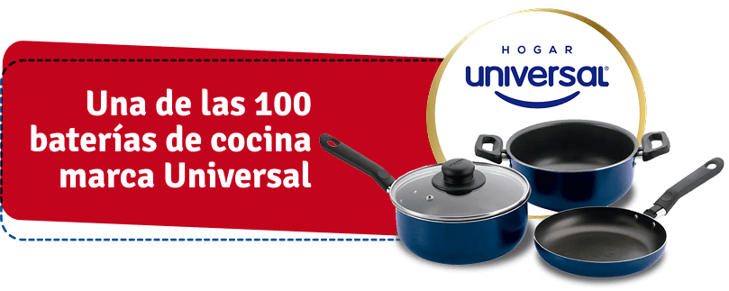 Una de las 100 baterías de cocina marca Universal